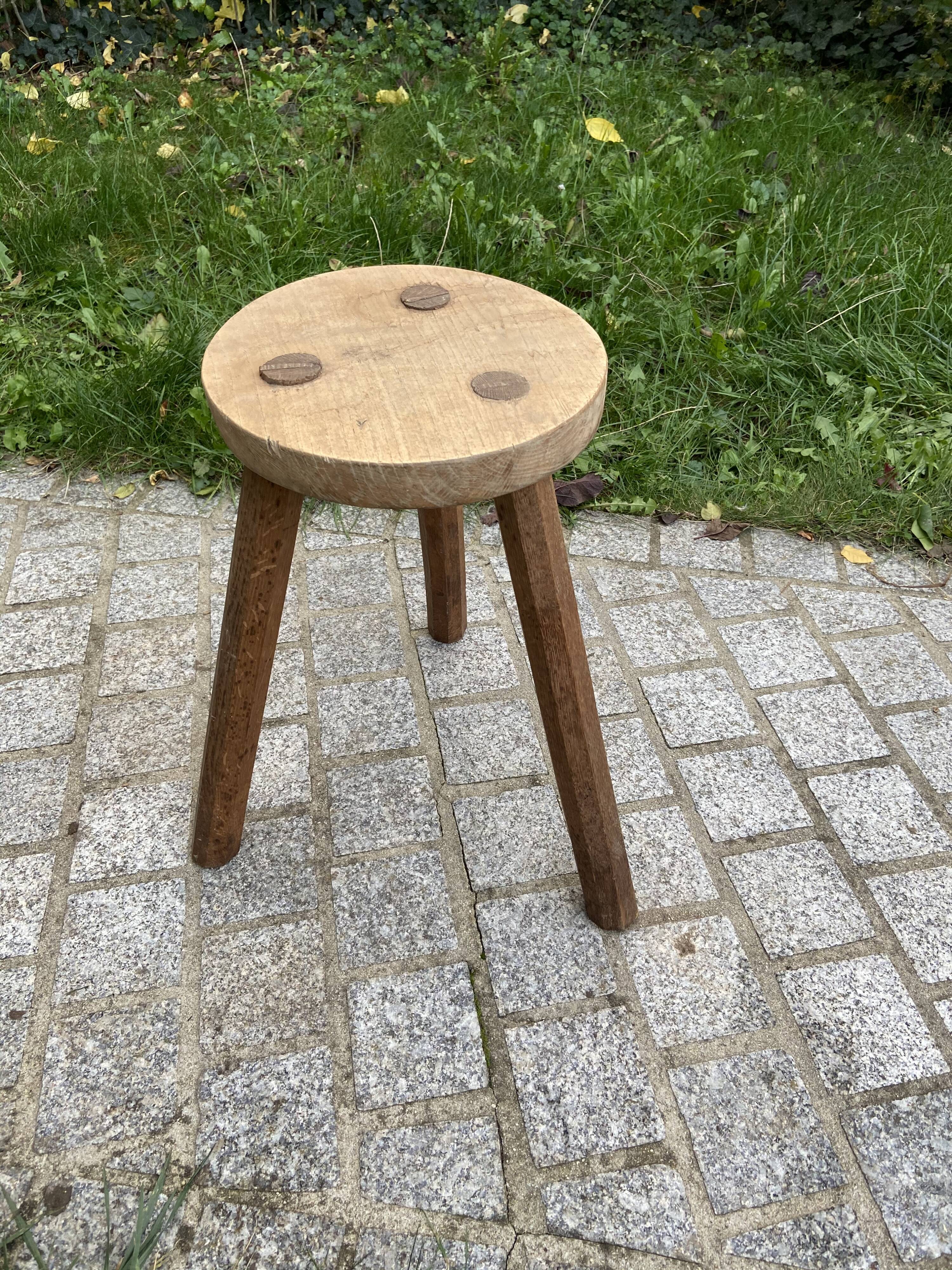 Brutalist tripod farm stool 1950