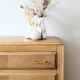 Commode vintage rénovée, chêne blond, pieds compas, années 50 60