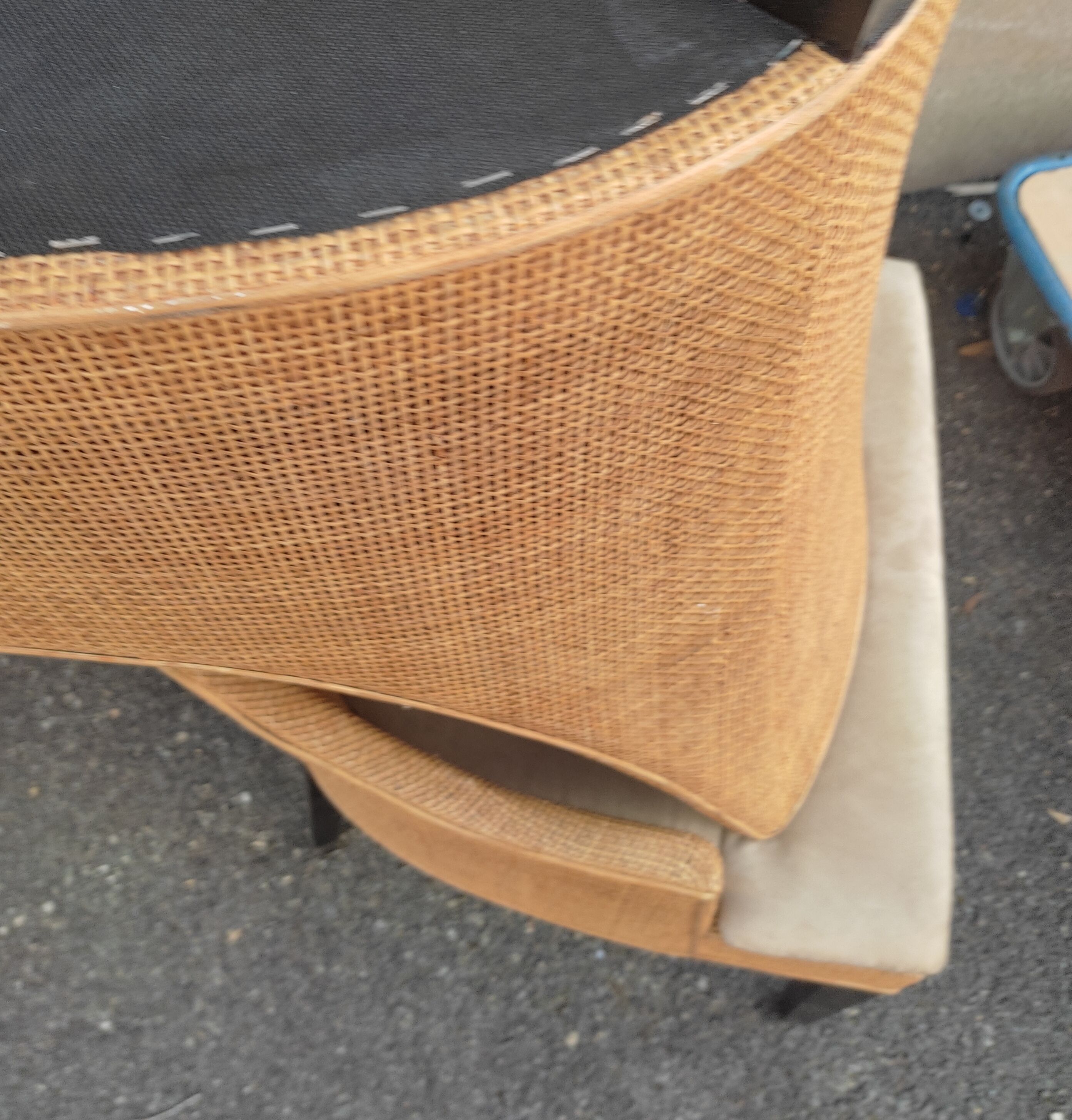Canine rattan armchair