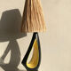 Free-form lamp, black and yellow ceramic - 1950s.