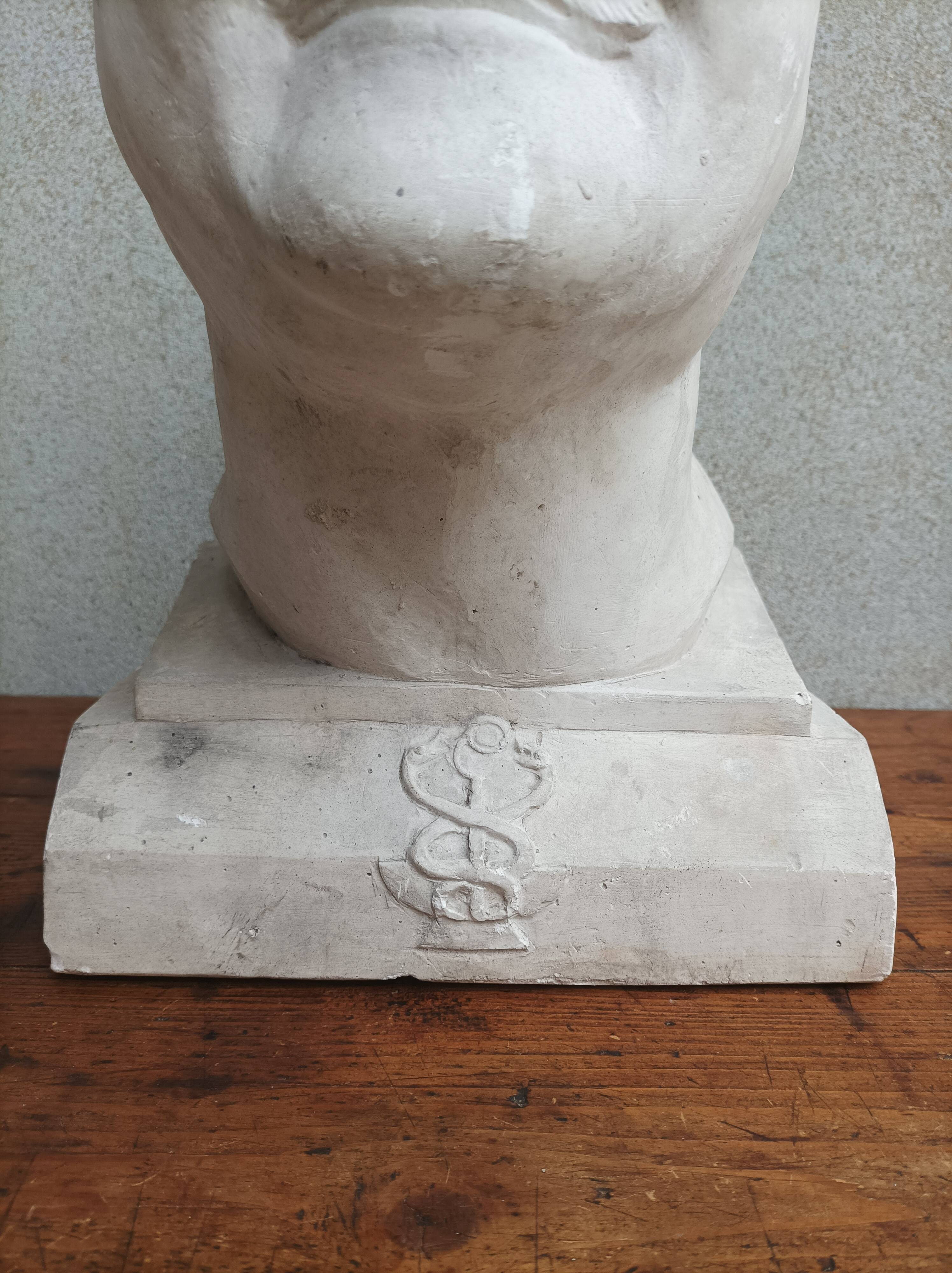 Pascal Boureille (1909-1999) Plaster bust signed portrait of a doctor