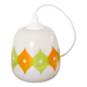 Suspension globe en opaline, à motifs psyché, blanc, vert et orange, 1970