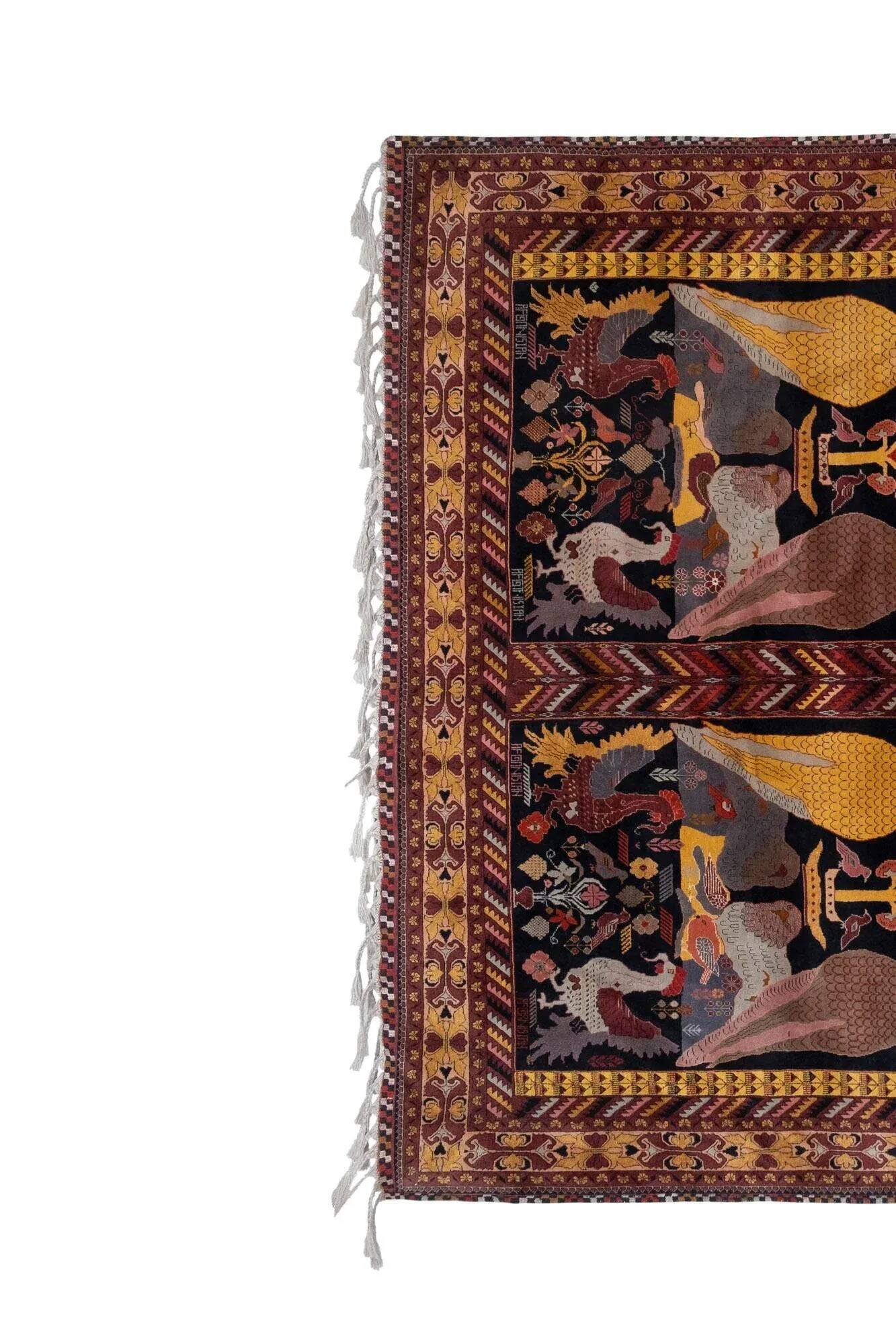 Vintage Turkish rug handmade 202x302 cm