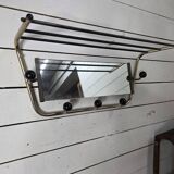 Vintage coat rack with pivoting mirror from the 60s