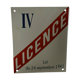 Plaque émaillée Licence IV