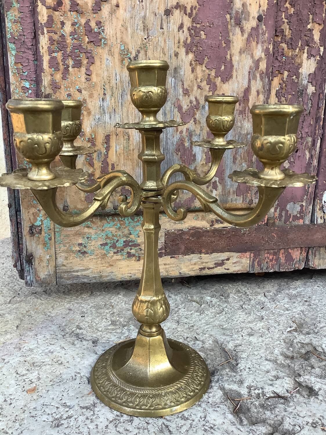 Pair of golden candlesticks