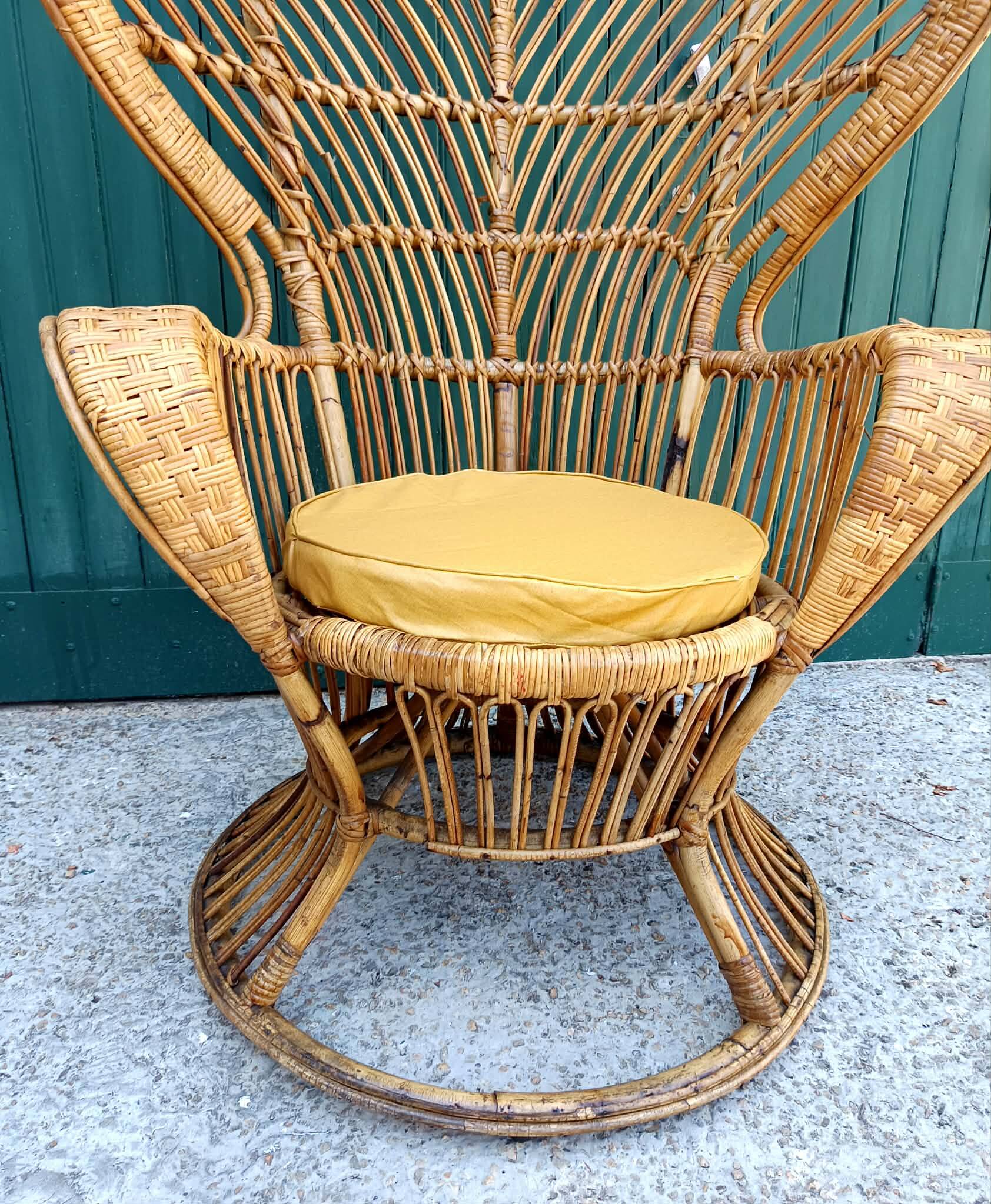 Fauteuil Emmanuelle en rotin par Gio Ponti, Italie 1960
