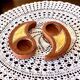 Double tealight candle holder YIN -YANG terracotta handmade decor Indonesia