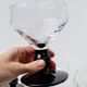 Huit verres à boire en verre noir et transparent – Style postmoderne Memphis, verrerie italienne vintage des années 1980
