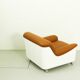 Fauteuil lounge Space Age en fibre de verre et cuir cognac, années 1970