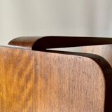 Art Deco Side Table with double top in walnut