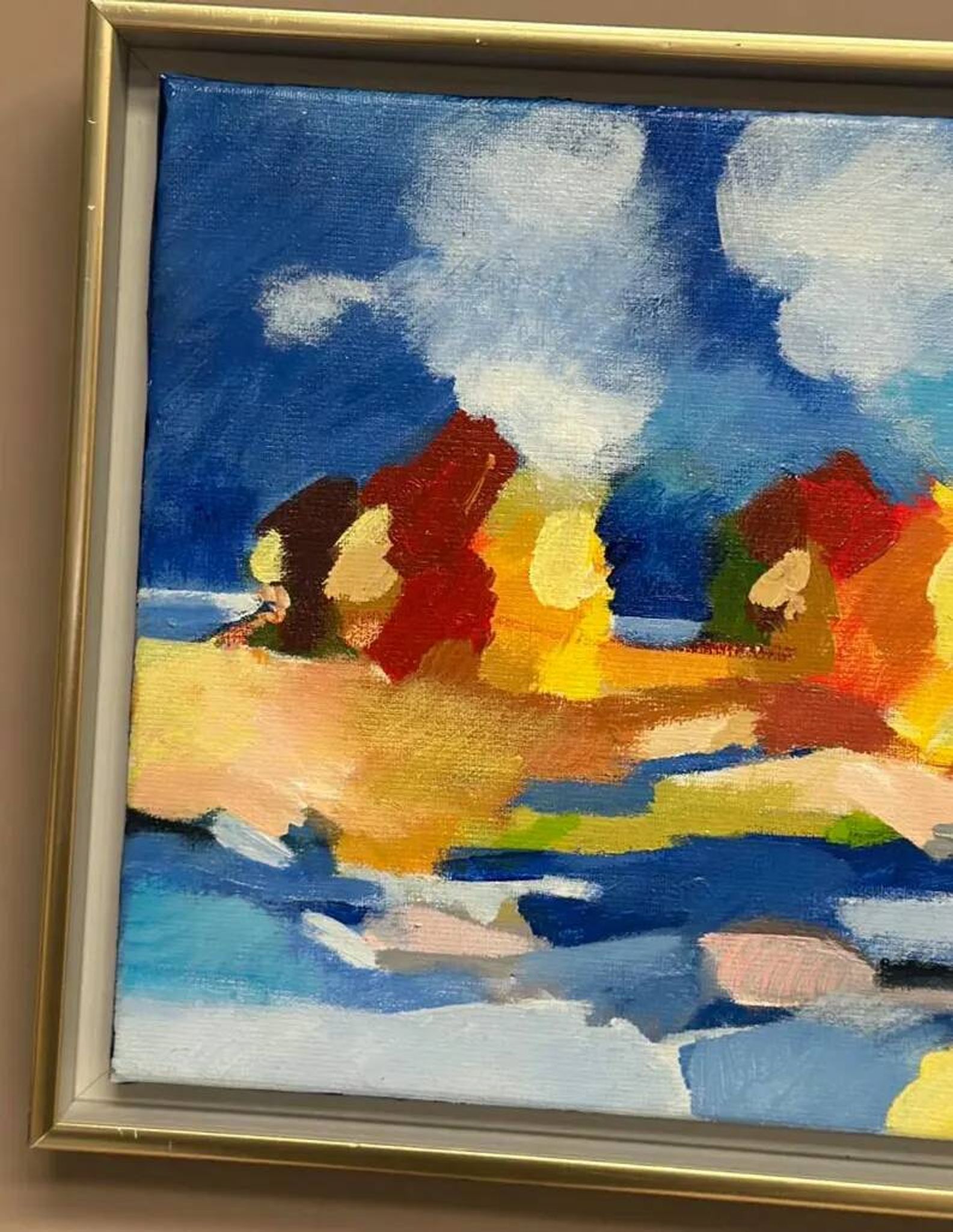 Original Swedish Oil on Canvas – “The Wandering Poet” by Anita Fröding – Signed – Vintage and Framed – 39 × 31 cm (15.4" × 12.2")