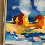 Original Swedish Oil on Canvas – “The Wandering Poet” by Anita Fröding – Signed – Vintage and Framed – 39 × 31 cm (15.4" × 12.2")