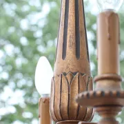 French neoclassical carved wood chandelier – circa 1950