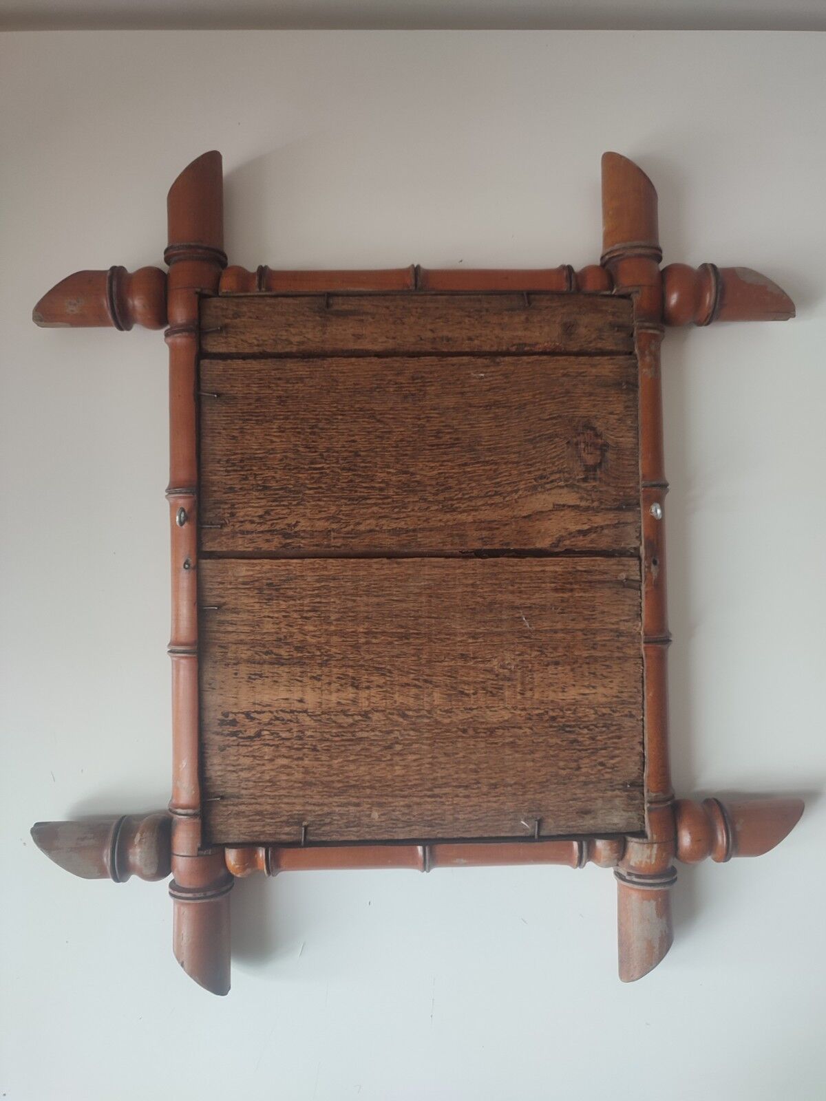 Vintage bamboo wood mirror