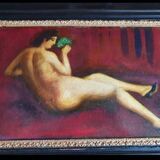 Oil Painting Nude Woman Mid 20's