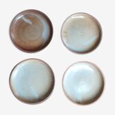 Lot of 4 deep plates made of vintage sandstone