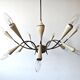 Lustre Stilnovo 12 bras laiton Mid Century Modern années 1950