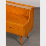 Vintage wood and glass storage, 1960