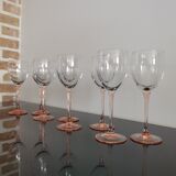 Luminarc pink feet wine glasses
