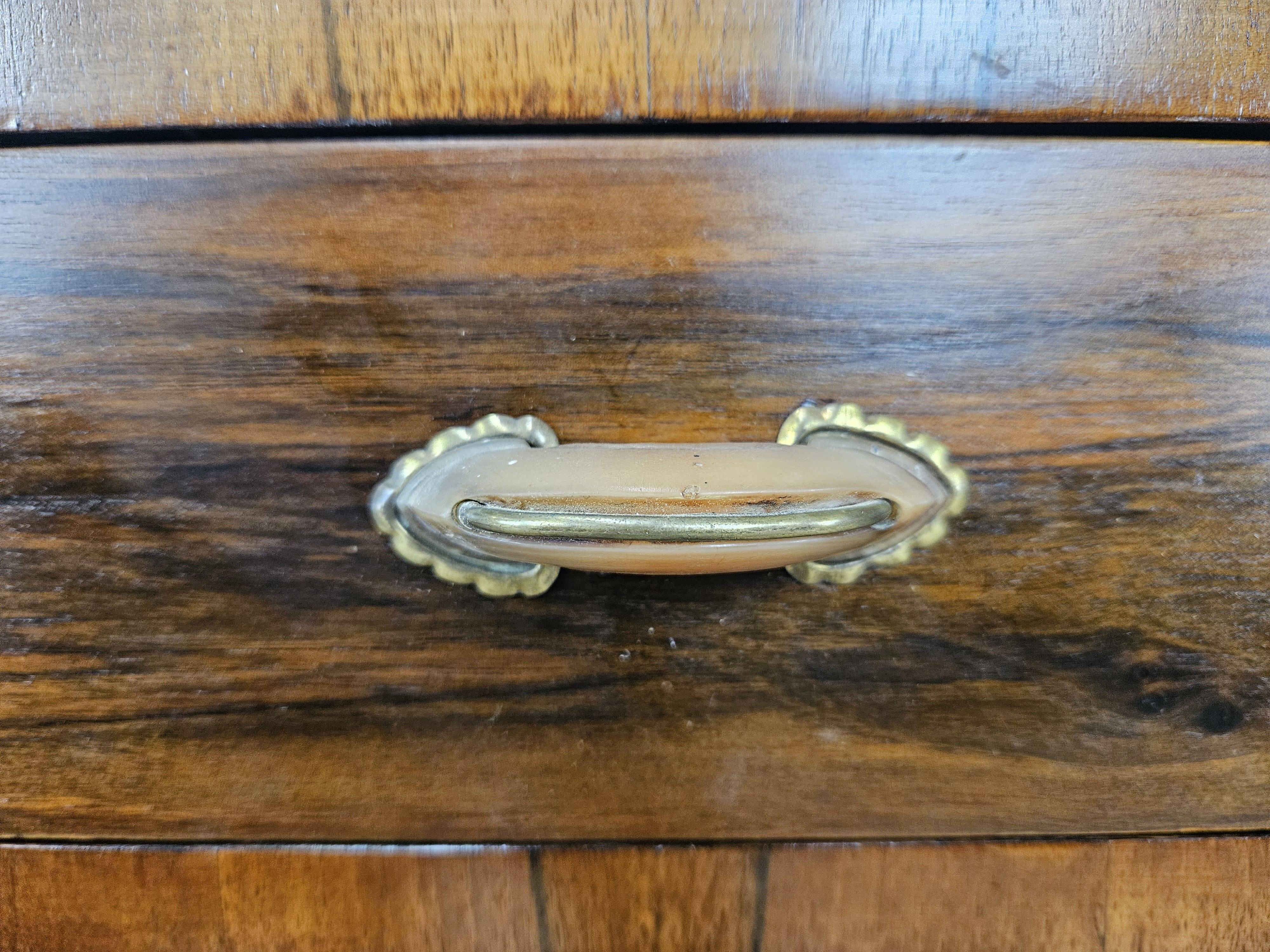 Art Decò walnut bedside tables with door and drawer
