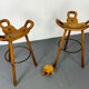 Ensemble de 2 tabourets de bar brutalistes Marbella par Sergio Rodrigues, années 1960.