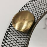 Vintage metal and brass openwork mirror Vereinigte Werkstätten Munich 1950