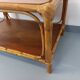 Table basse vintage en rotin et bois