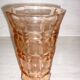 Grand vase en verre épais rose art déco