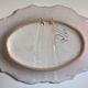Old oval wall plate handmade and signed vintage floral decor