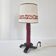 Vintage lamp in burgundy and black leather 1950