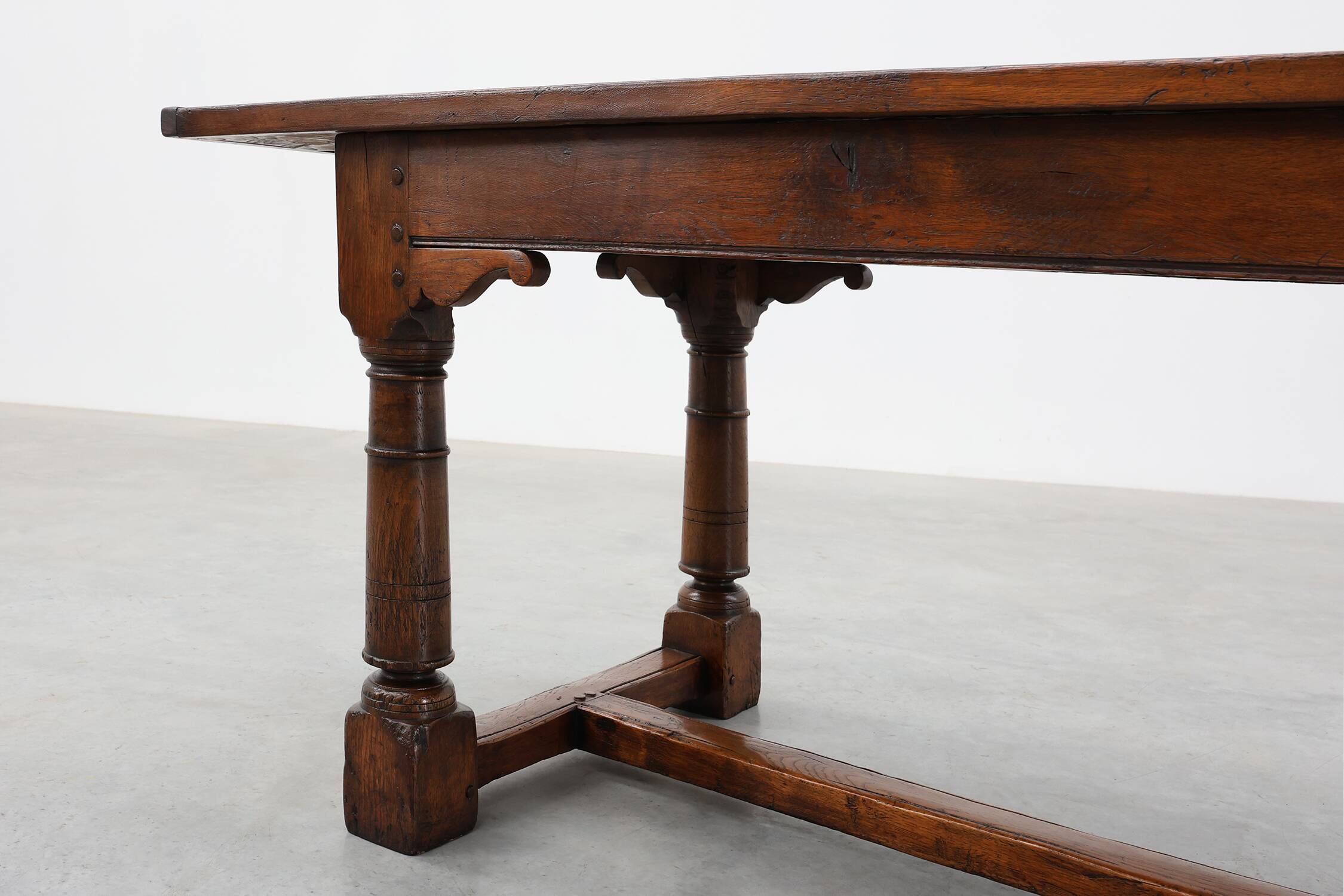 Grande table à manger en chêne français, style Renaissance, vers 1880