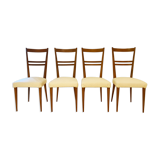 4 scandinavian chairs with seating in buckle fabrics