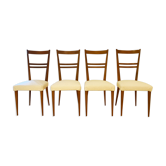 4 scandinavian chairs with seating in buckle fabrics