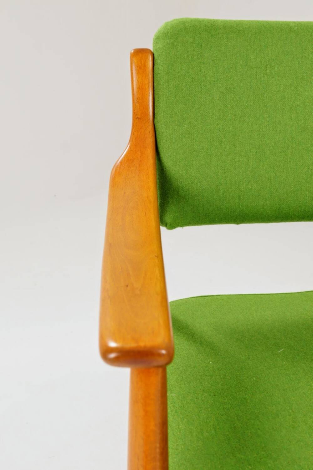 Vintage green wool office chair 1970