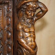 French walnut buffet sideboard, decorated, circa 1850.