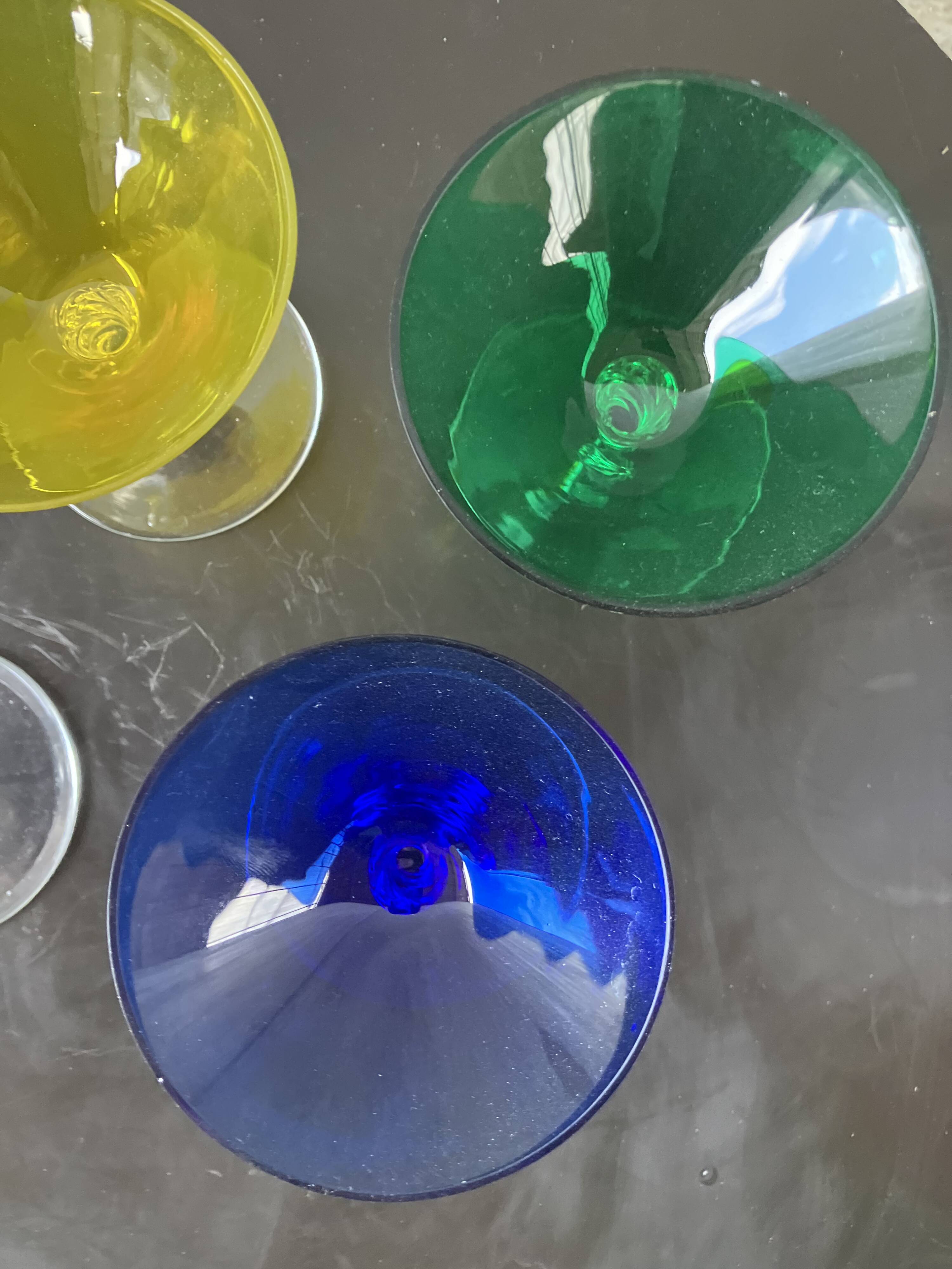 vintage 1970s martini glass set