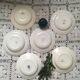 Six soup plates don't match in red and blue