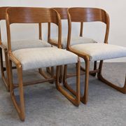 Set of 4 Baumann sled chairs, France circa 1970.