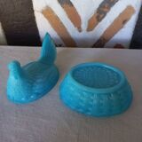 Blue opaline hen candy box