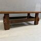Brutalist coffee table in solid oak, 1970s