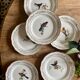 Set of 6 flat plates vintage model Moineaux de Paris de Gien