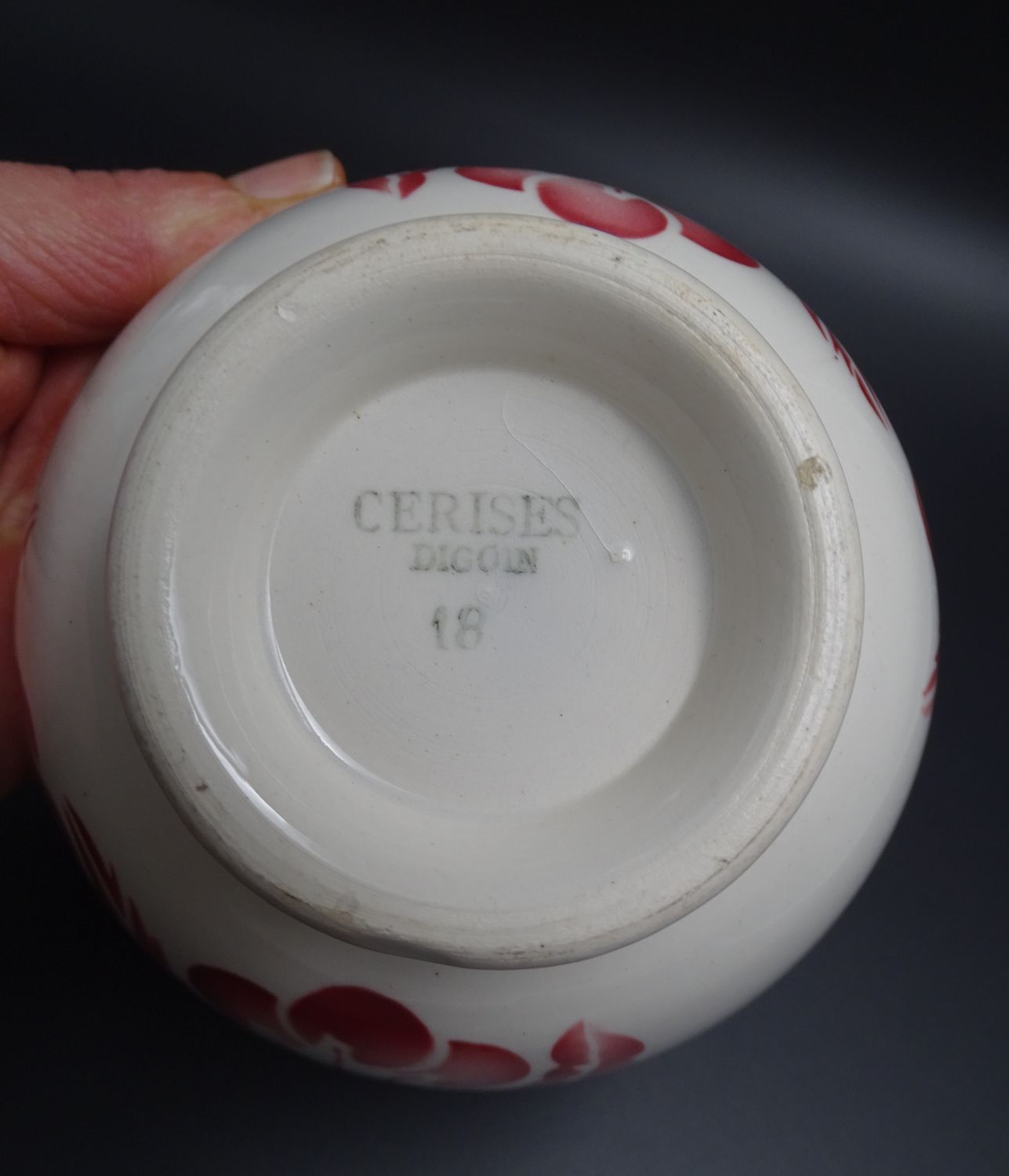 Lot of 3 bowls in Digoin faience 1940
