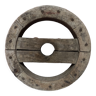 Old wooden wheel, wooden industrial pulley, diameter 35 cm