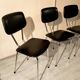 4 vintage chairs in black skai