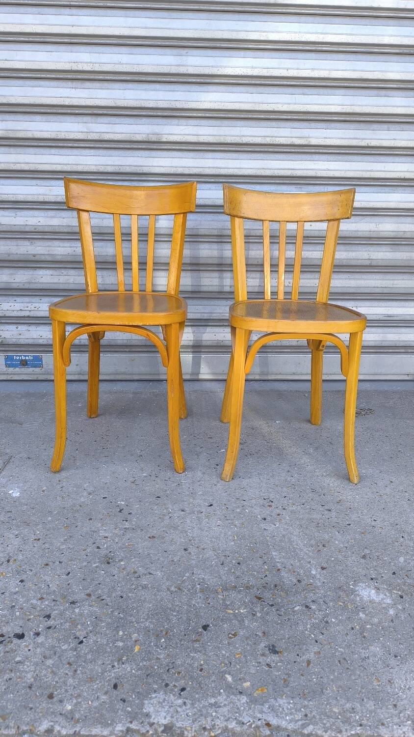 Pair of Baumann bistro chairs