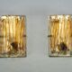 Pair of signed La Murrina thick Murano glass sconces. Italy 1970s.