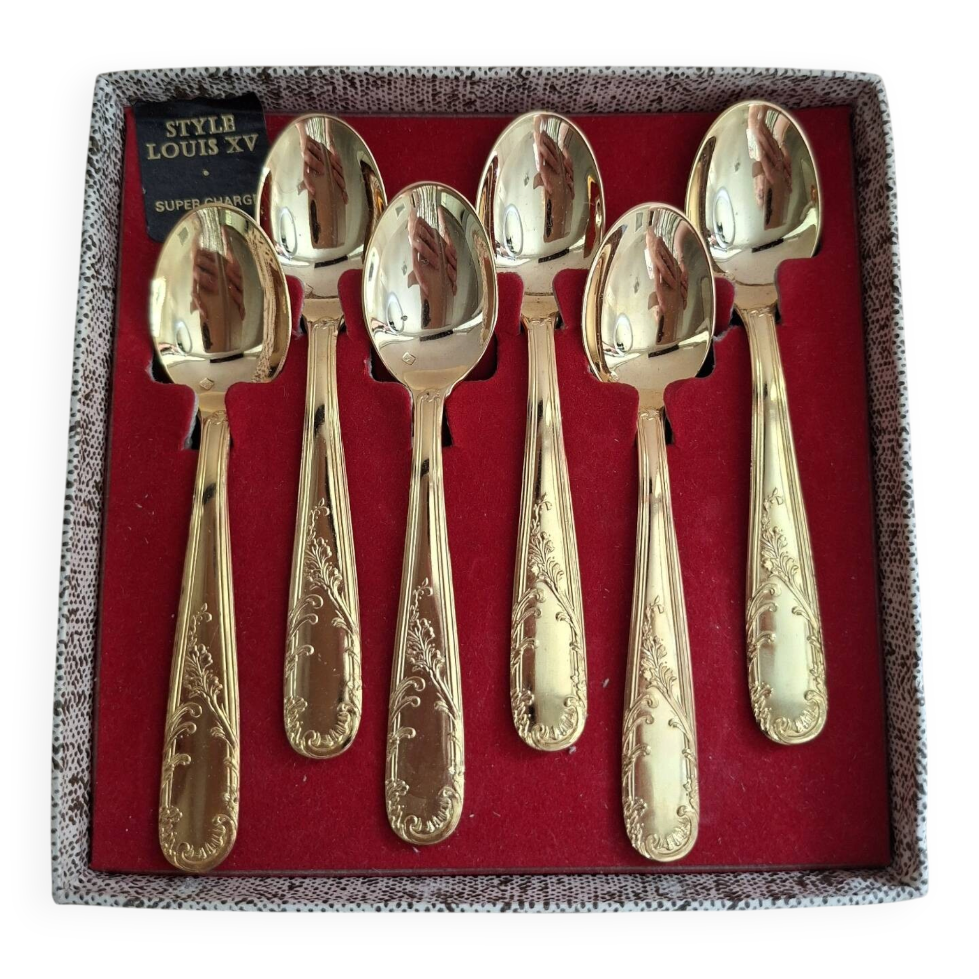 Coffret de 6 cuillères à café dorées à l’or fin