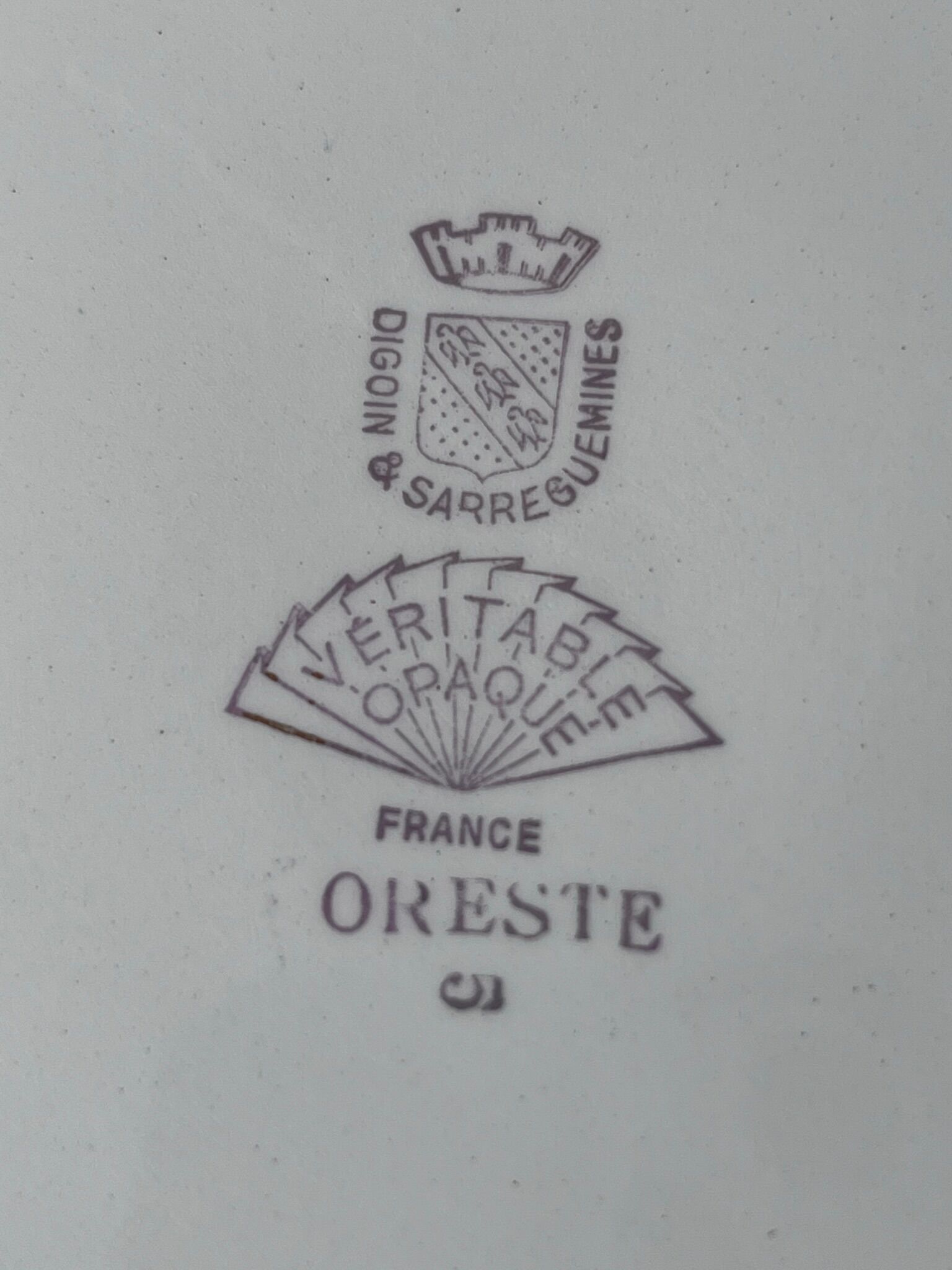 5 old hollow plates model "Oreste" by Digoin Sarreguemines