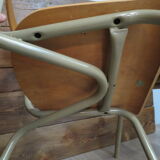 Set of 4 school chairs vintage gray tube